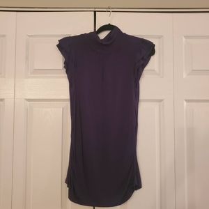 Arden B Mock Neck Flutter Sleeve Top